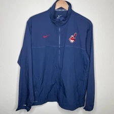 Cleveland Indians Nike Full Zip Jacket Mens Large Blue Chief Wahoo Guardians
