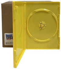 USDISC DVD Cases Standard 14mm Premium, Single 1 Disc Yellow Lot
