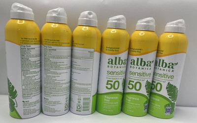 Alba 6pk Botanica Sensitive SPF 50 Sunscreen Spray 6oz exp 12/27