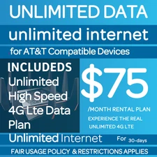 AT&T Unlimited Rural WiFi Plan | $75/Mo | No Limits | Free Hotspot Included