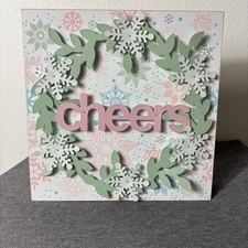 Holiday “Cheers” Pastel Light up Home Decor Tabletop Christmas Holiday Decor