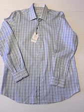 Robert Graham Dress Button Down Long Sleeve Navy Shirt Size 16.5 Fast