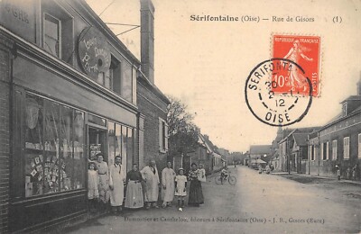 Old postcard 60 SERIFONTAINE / RUE DE GISORS / LOUIS DUMONTIER / PAINTER
