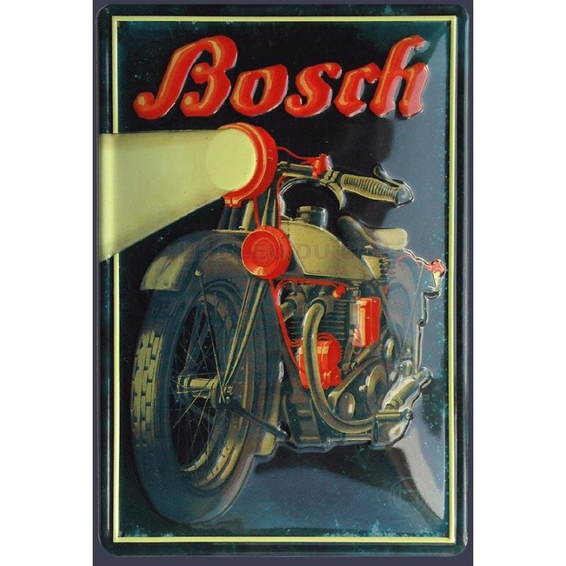 Plaque métal publicitaire BOSCH en relief 20x30cm, le cadeau vintage idéal