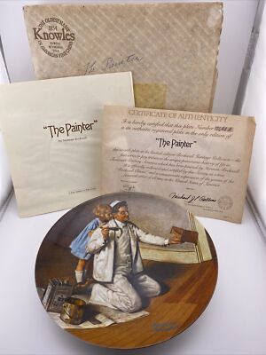  The Painter  By Normal Rockwell Plate! Plate Number 17,648B CIB With COA!!