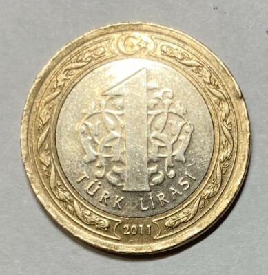 Türkiye / Turkey, 2011 one (1) Lira Coin - 	KM# 1244
