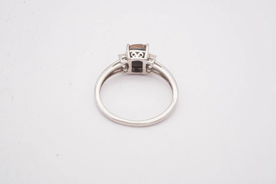 Anillo de topacio blanco de cuarzo druzy de plata de ley 925 talla 10 Foto 4 de 4