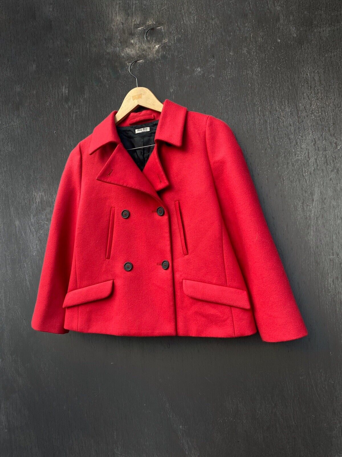 Miu Miu vintage wool red short coat size 42 made in italy