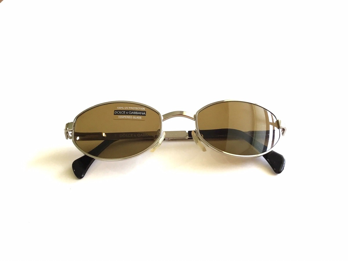 D＆G Silver frame sunglasses Dolce & Gabbana silver sunglasses with initial – Al fintage