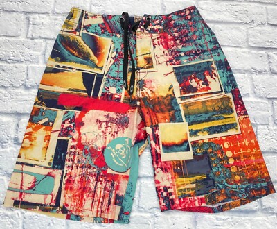 VTG Oakley Board Shorts Y2K Photo Over Exposure Print All Over Sz 28