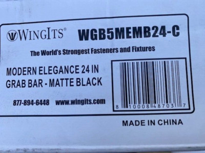 WingIts MODERN Elegance Grab Bar- Size 1.25  OD x 24    Matte Black WGB5MEMB24-C