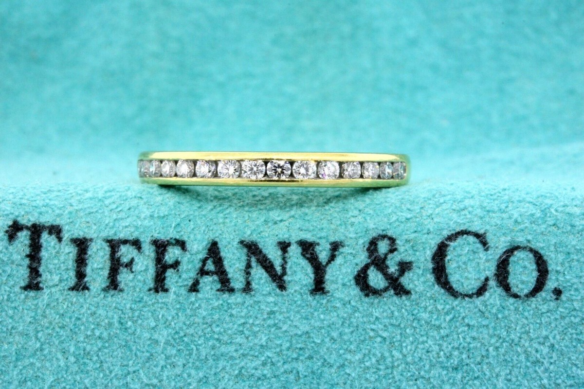 Tiffany & Co. Diamond Wedding Band 18k Yellow Gold .21ct sz 5.5