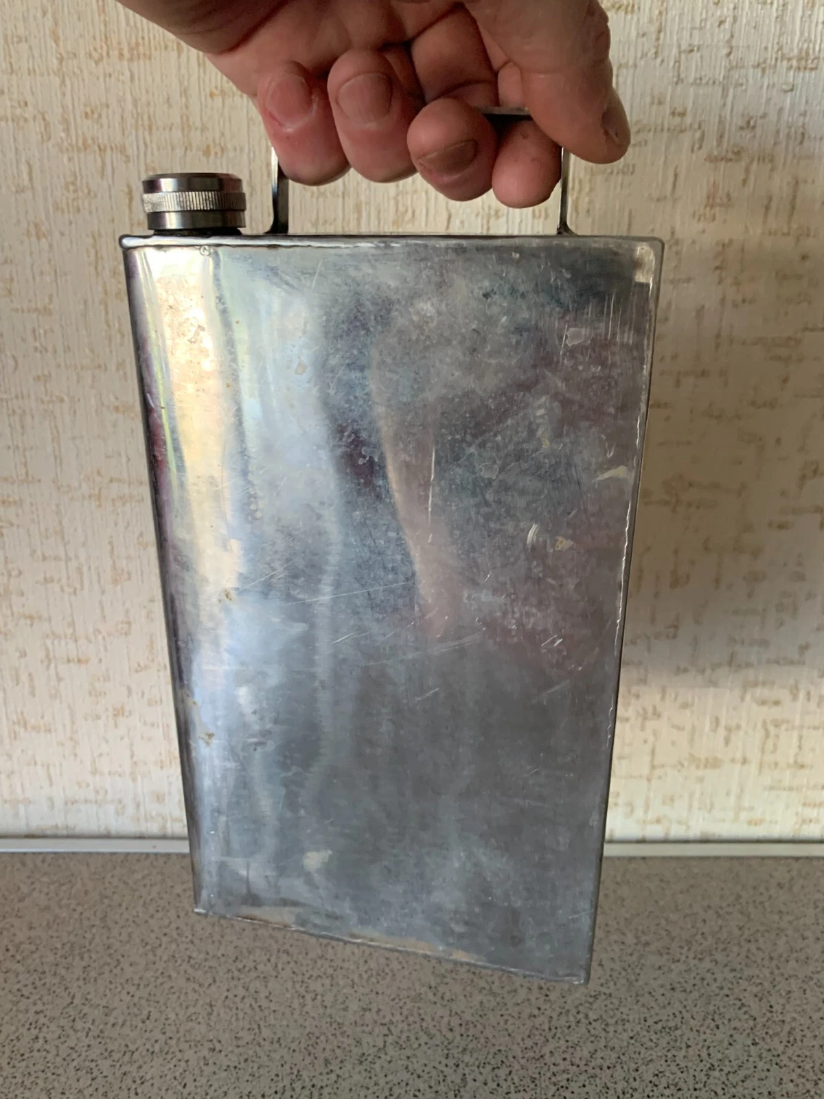 Vintage Soviet Water Canister Stainless Steel. Handmade. USSR Era 70s