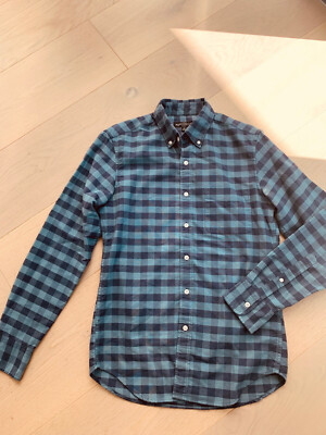 J Crew Mercantile Flex Men's Button up Long Sleeve Shirt, Blue