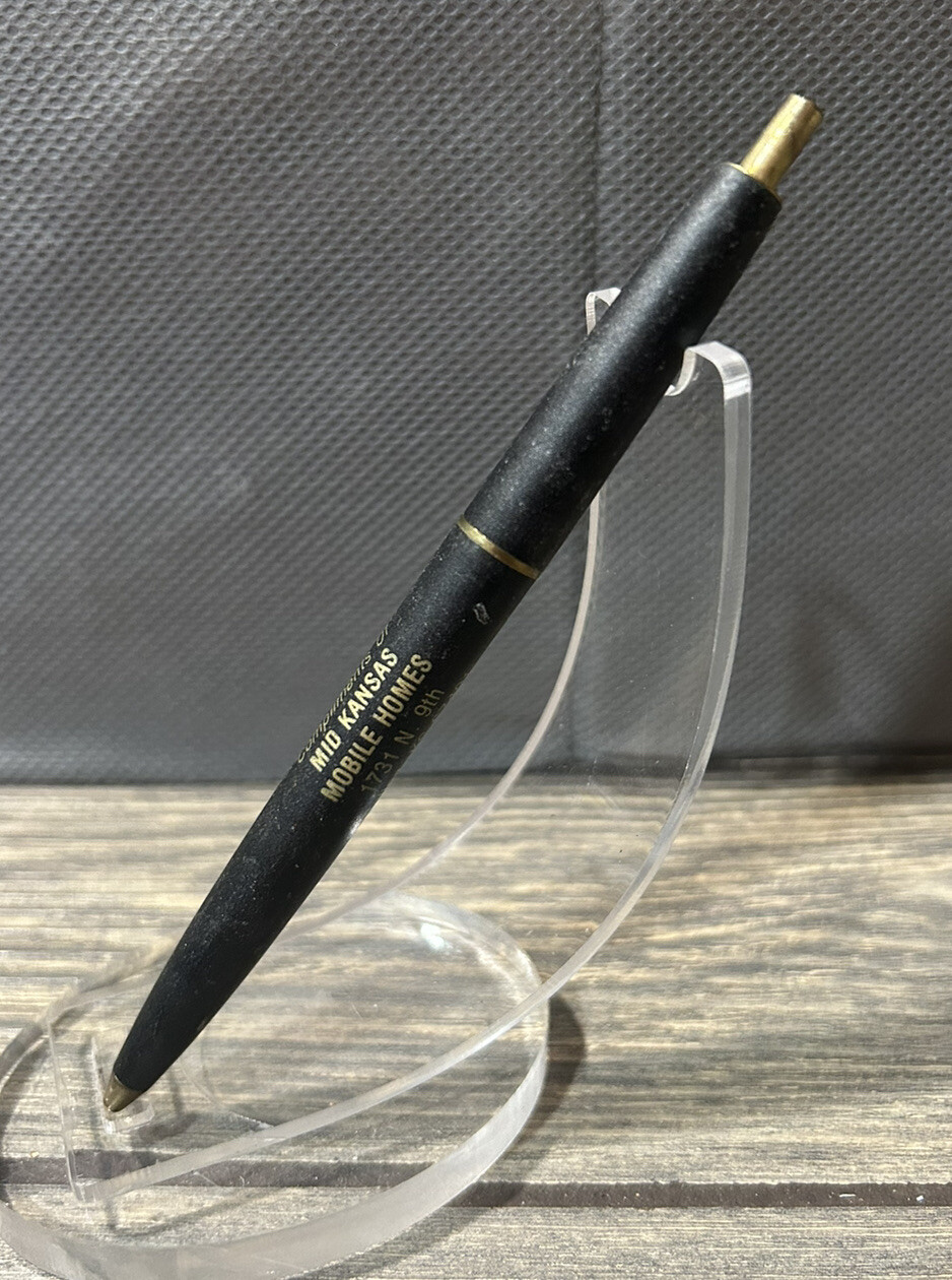 Vintage Compliments Of Mid Kansas Mobile Homes Salina KS Black Pen
