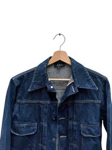 A.P.C. Women Raw Denim Jacket Size L fits M - Picture 2 of 4