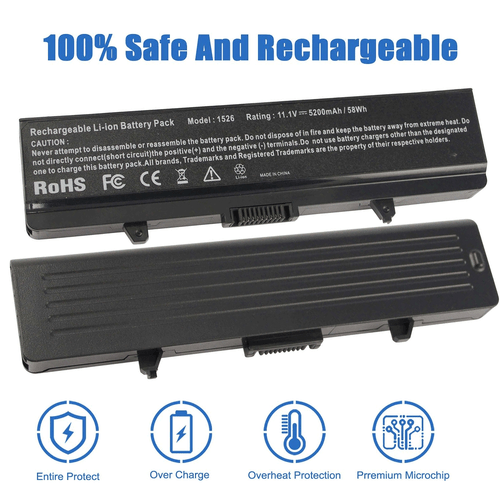Battery for Dell Inspiron 1525 1526 1545 1546 1440 1750 X284G RN873 K450N 58Wh - Picture 6 of 12