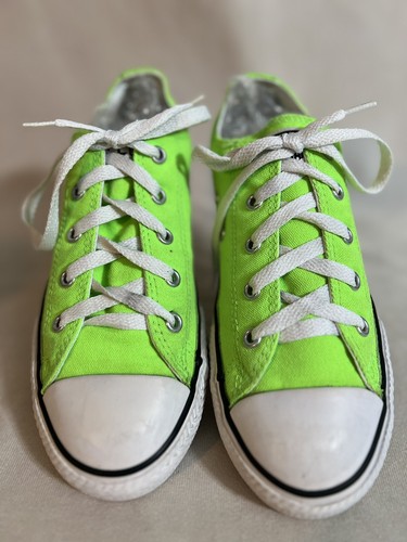 All-Star Chuck converse top basso verde fluo giovanile taglia 3 - Foto 3 di 14