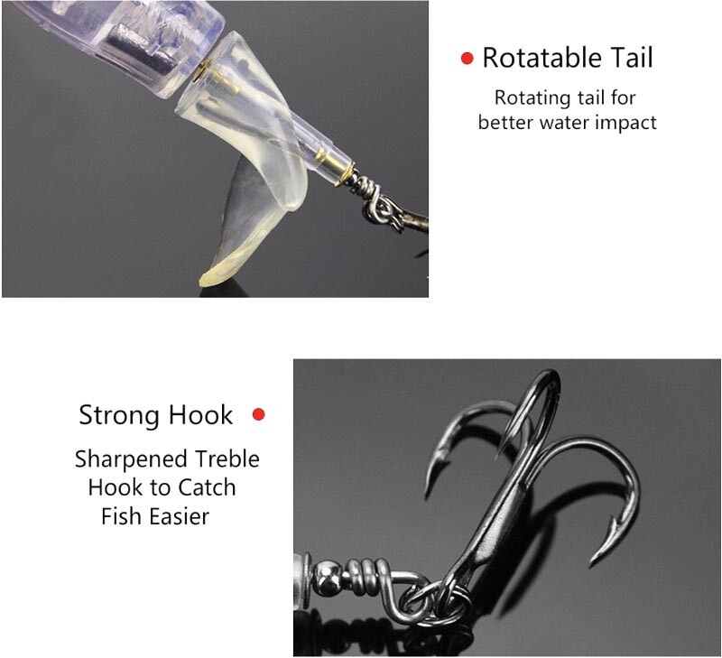 Fishing Topwater Lures Fishing Lure Rotating Tail Bait Tackle Pike