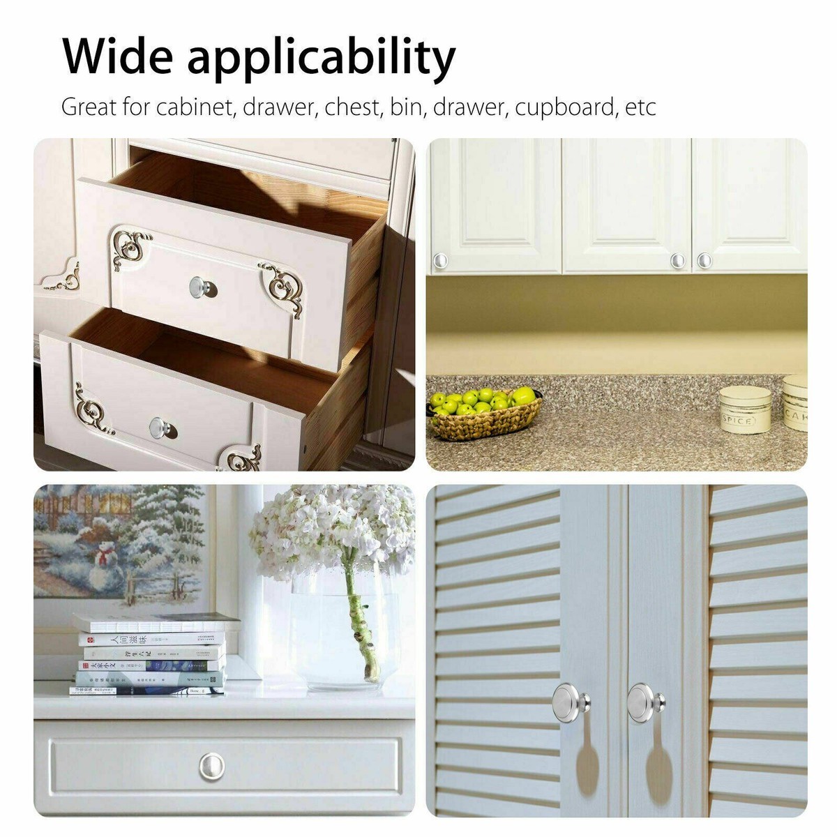 Pack of 10 Wooden Drawer Knobs, Round Kitchen Cabinet Pulls Door