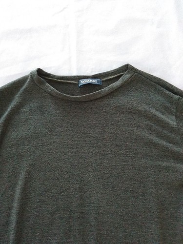 Pull homme signature taille M/L manches longues col ras du cou bas vert 22695 - Photo 4/13