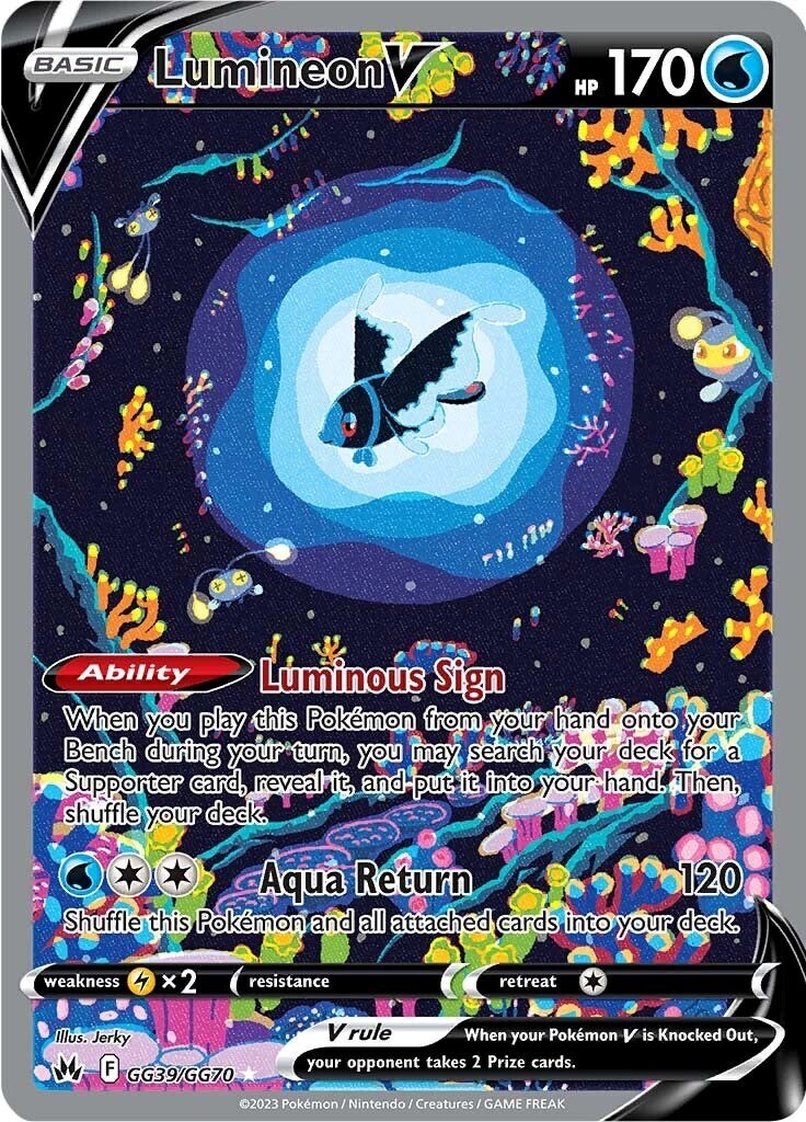 PSA 9 MINT Lumineon V GG39/GG70 Crown Zenith: Galarian Gallery