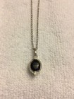 Necklace R. Klein 14k Silver chain Black Onyx Pendant w/many  Diamonds  (p12) — photo 5
