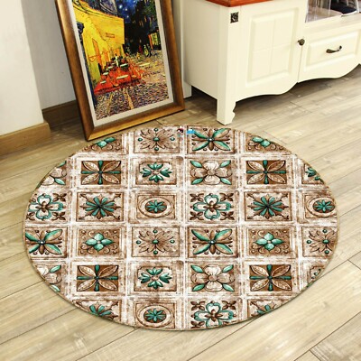 3D Green Flower ZHUA2307 Game Non Slip Rug Mat Photo Carpet Zoe