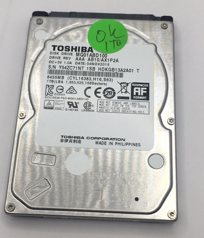 東芝 Toshiba MQ01ABD100V（2.5インチ HDD 1TB） TOSHIBA 1TB MQ01ABD100V 5400RPM SATA 3.0Gb/s 2.5
