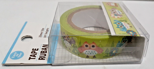 1 Roll Washi Tape OWL PATTERN For Scrapbooking and Crafting - 15mm/10m NEW - Picture 4 of 4