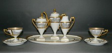 Limoges JL France, Tete-a-Tete, Empire Stil, Goldstaffiert, 
