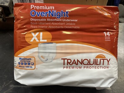 Lot o 4 (56) Tranquility Unisex Adult Incontinence Pull Up On Diapers XL Made US
