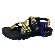 NWOT Mens Chaco Z2  Classic Sandal J105247 Purple Yellow Size 10 LSU Outdoors