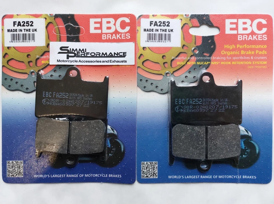 EBC Front Brake Pads Yamaha MT07 2014 2015 2016 2017 2018 2019 2020 2021 2022 - Image 2 of 4