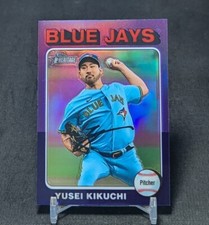 Yusei Kikuchi Chrome Purple Refractor 2024 Topps Heritage #433 Toronto Blue Jays