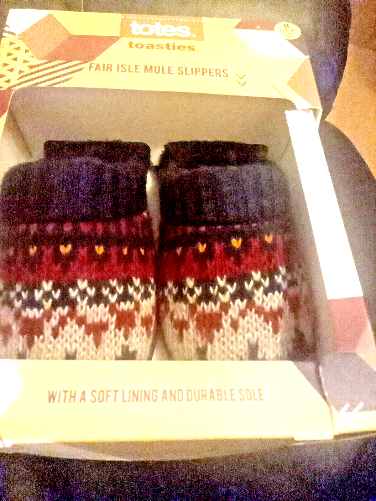 SAOLA Totes toast Fair Isle pantofole mulo da uomo fodera morbida e suola resistente 9 10