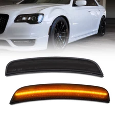 Smoked Lens Amber Led Front Side Marker Light for 2015-up Chrysler 300 2Pcs