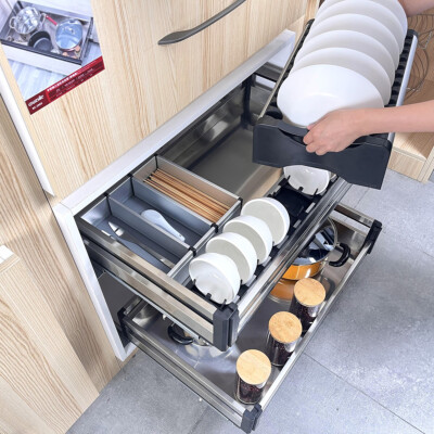 PULLOUT DISHWARE BASKET KITCHEN STORAGE BASE CABINET UNIT CUPBOARD