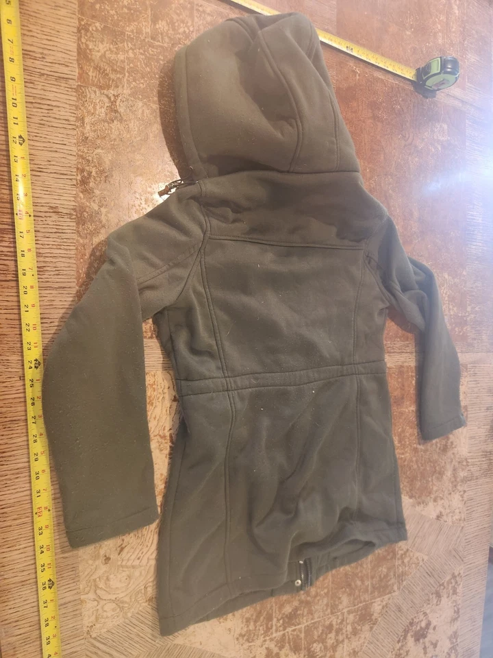 Big Chill Olive Leopardo Forrado Sherpa Capucha Vellón Anorak Para Mujer Grande #S128 Foto 3 de 3