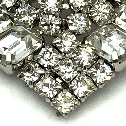 Clear Rhinestone Brooch Vintage - Picture 7 of 12