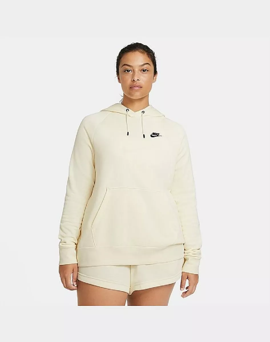 Women's Plus Size 2X Nike Essential Hoodie Sweatshirt Fleece Ivory