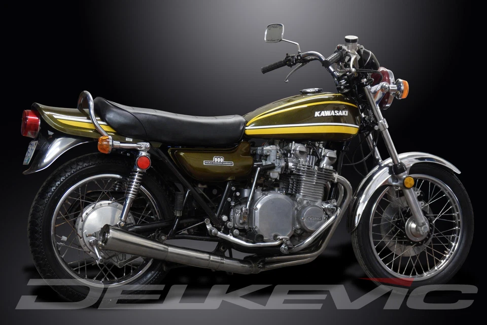 Kawasaki Z1 Z900 1972-1976 Delkevic выхлопные коллекторы из нержавеющей стали 4-1 выхлопные трубы - Изображение 4 из 4