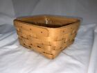 Vintage 1995 Longaberger Handwoven 7" Square Basket & Protector