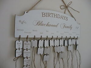 Personnalise Famille Anniversaire Rappel Plaque En Bois Tableau Calendrier Decor Ebay