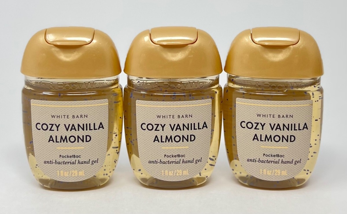 3 BATH & BODY WORKS COZY VANILLA ALMOND POCKETBAC ANTI-BACT HAND