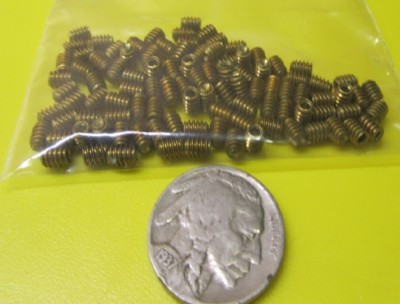 #6-32 X 3/16" Coarse Thread Brass Socket Set Screw – Cup Point, Internal Hex (ASMC Industrial)