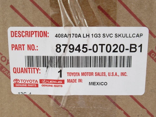 Genuine OEM Toyota 87945-0T020-B1 Driver LH Side Mirror Cover Gray Metallic