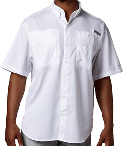 Columbia Mens Tamiami II Omni-Shade Short Sleeve Fishing Shirt White 5XT | eBay