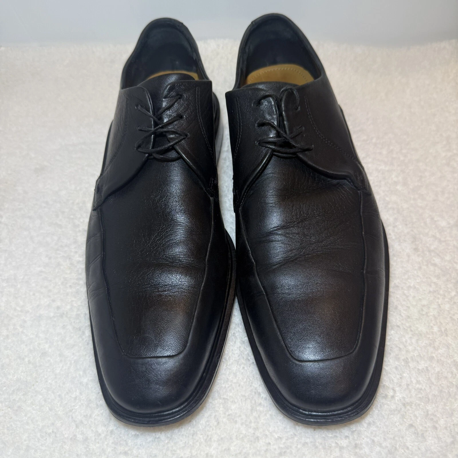 Oxford Cole Haan NikeAir C09423 Uomo Nero Pelle Grembiule Punta Taglia 10M