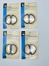 DRITZ #117-112-1 GREY METALLIC D Rings 1 1/2" - 4 Pieces Each - 4 Packs